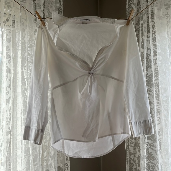Kenneth Cole Tops - White Twist Nexkline Blouse